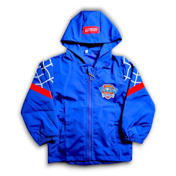 Blue Boys 3T 4T Paw Patrol Super Jacket Hoodie Hooded Kids Raincoat Light Jacket - Picture 4 of 11